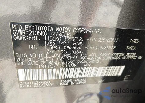 2017 Toyota Rav4 Le from USA, damaged, VIN JTMBFREV7HJ137099